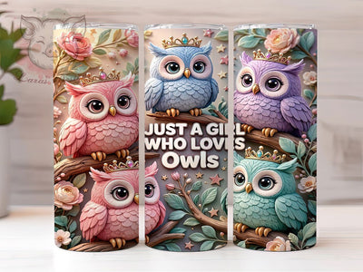 Cute Colorful Owl Lovers 20oz Tumbler, Cute Owl, Colorful Design, Owl Lovers, Sublimation Wrap, 20oz Tumbler, Whimsical Aesthetic, Nature Charm Sublimation Lara' s Designs 