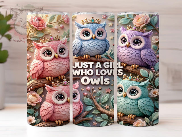 Cute Colorful Owl Lovers 20oz Tumbler, Cute Owl, Colorful Design, Owl Lovers, Sublimation Wrap, 20oz Tumbler, Whimsical Aesthetic, Nature Charm Sublimation Lara' s Designs 