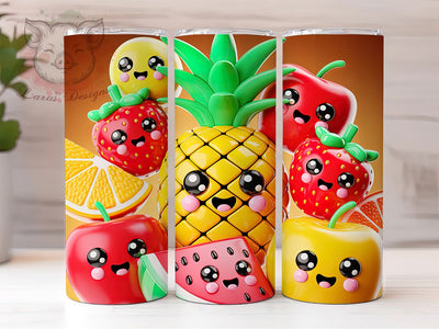 Cute Colorful Summer Fruits Tumbler, Colorful Fruit Wrap, Adorable Summer Cup, Artistic Sublimation Design, Tropical Gift Tumbler, Sweet Fruit Wrap, Fun Fruit Cup Sublimation Lara' s Designs 