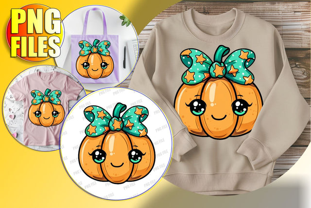 Cute Coquette Bow Pumpkin Design for Halloween Fall Sublimation afrosvg 