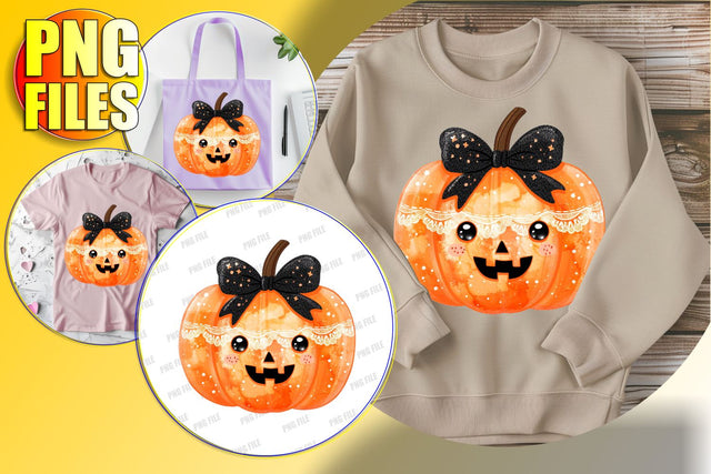 Cute Coquette Bow Pumpkin for Sublimation - Halloween Design Sublimation afrosvg 