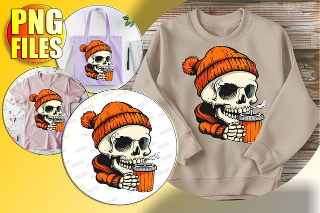 Cute Coquette Bow Skull Sublimation Design for Fall Sublimation afrosvg 