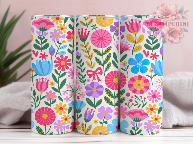 Cute Coquette Floral Tumbler, Coquette Flower Design, Girly Floral Aesthetic, 20Oz Sublimation Wrap, Soft Coquette Pattern, Cute Flower Print, Tumbler Sublimation Sublimation Li Zamperini 