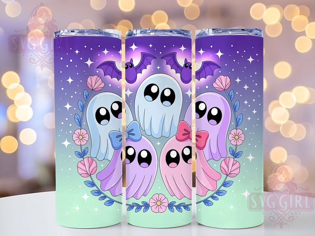 Cute Coquette Ghost Halloween Tumbler Wrap, Halloween Ghost Wrap, 20Oz Sublimation Design, Pink Coquette Cup, Kawaii Halloween Drinkware, Cute Spooky Tumbler, Coquette Ghost Mug Design Sublimation SvggirlplusArt 