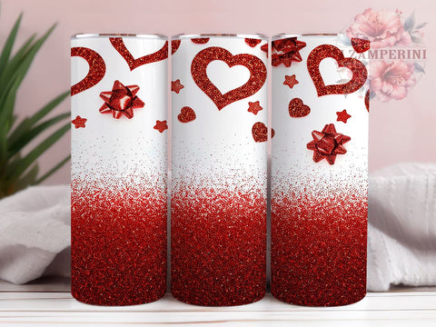 Cute Coquette Valentine Heart 20oz Tumbler, 20oz Heart Tumbler, Sublimation Wrap Gift, Cute Coquette Tumbler, Valentine’s Day Gift, Heart Pattern Sublimation Sublimation Li Zamperini 