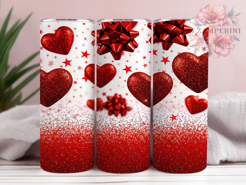 Cute Coquette Valentine Heart 20oz Tumbler, 20oz Heart Tumbler, Sublimation Wrap Gift, Cute Coquette Tumbler, Valentine’s Day Gift, Heart Pattern Sublimation Sublimation Li Zamperini 