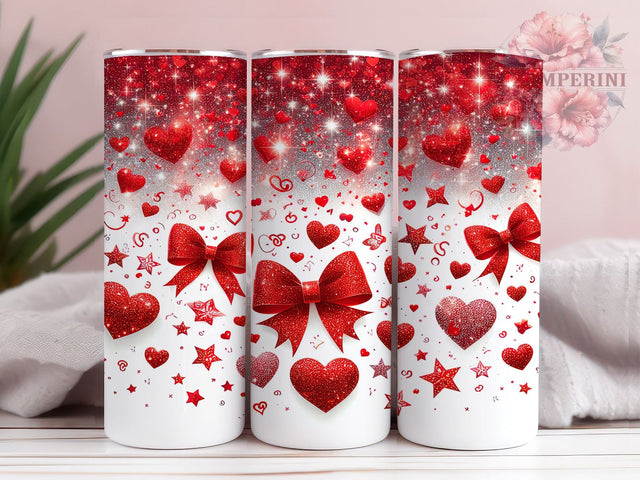 Cute Coquette Valentine Heart 20oz Tumbler, 20oz Heart Tumbler, Sublimation Wrap Gift, Cute Coquette Tumbler, Valentine’s Day Gift, Heart Pattern Sublimation Sublimation Li Zamperini 