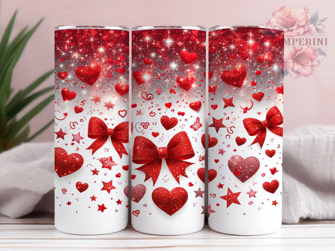 Cute Coquette Valentine Heart 20oz Tumbler, 20oz Heart Tumbler, Sublimation Wrap Gift, Cute Coquette Tumbler, Valentine’s Day Gift, Heart Pattern Sublimation Sublimation Li Zamperini 