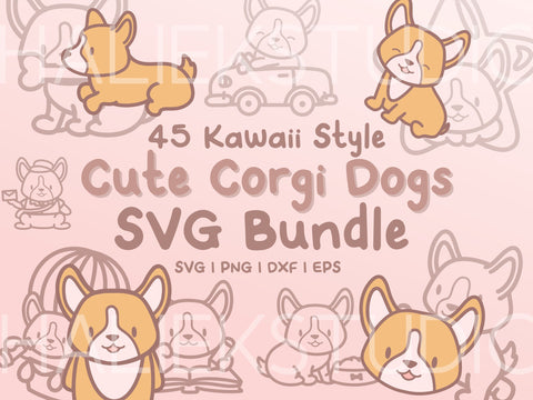 Cute Corgi Dog SVG Design Set SVG HalieKStudio 