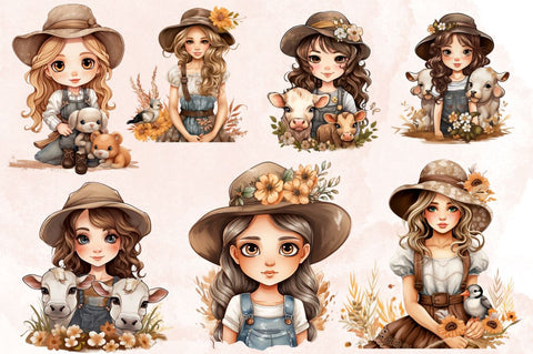 Cute Country Girl Sublimation Clipart Bundle Sublimation Designangry 