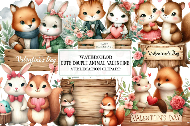 Cute Couple Animal Valentine Sublimation Sublimation SVGista 