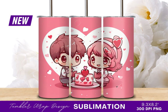 Cute couple celebrating valentines day with cake Sublimation Regulrcrative 