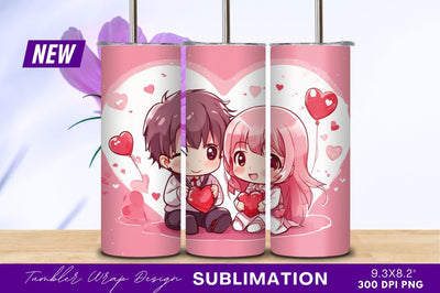 Cute couple holding hearts tumbler png Sublimation Regulrcrative 