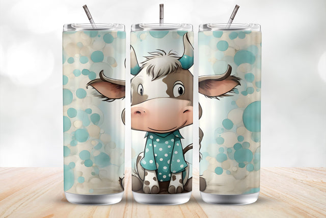 Cute Cow 20 Oz Tumbler Wrap Sublimation Design Sublimation MockupSvgVenue 