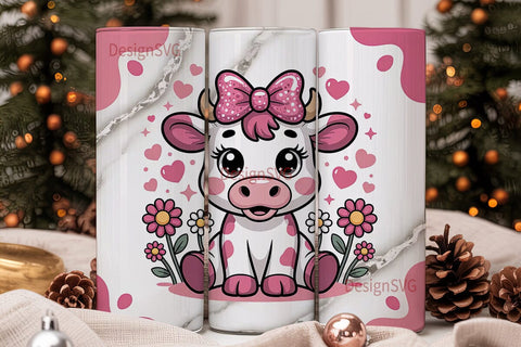 Cute Cow 20oz Tumbler Wrap Sublimation DesignSVG 