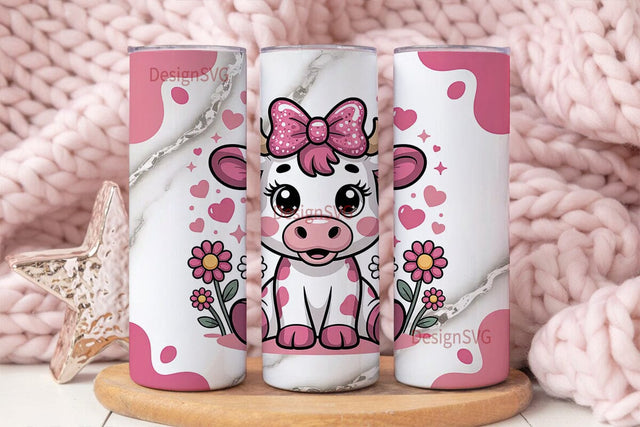 Cute Cow 20oz Tumbler Wrap Sublimation DesignSVG 
