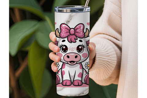 Cute Cow 20oz Tumbler Wrap Sublimation DesignSVG 