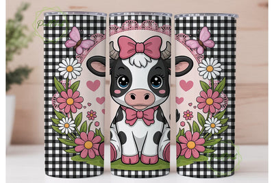 Cute Cow 20oz Tumbler Wrap Sublimation PixelChick 