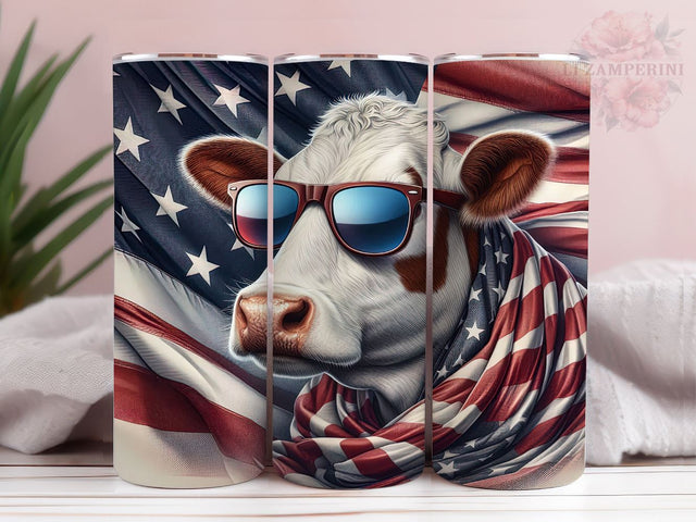 Cute Cow 4th of july 20oz Tumbler Wrap PNG, Cute Cow Tumbler Png, Straight & Tapered Tumbler Wrap, Instant Digital Download Sublimation Li Zamperini 