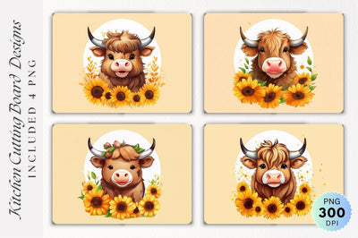 Cute Cow Cutting Board PNG Design Sublimation Regulrcrative 