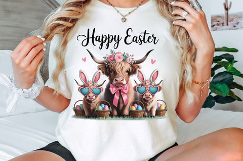 Cute Cow Easter PNG Retro Easter Sublimation Design Sublimation Regulrcrative 