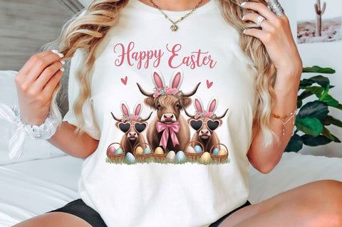 Cute Cow Easter PNG Retro Easter Sublimation Design Sublimation Regulrcrative 