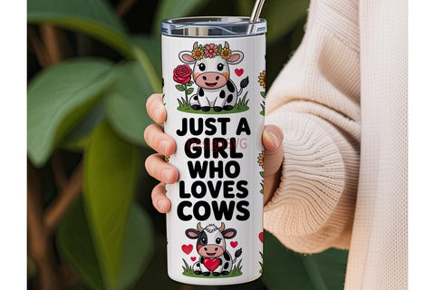 Cute Cow Tumbler Wrap PNG Sublimation DesignSVG 