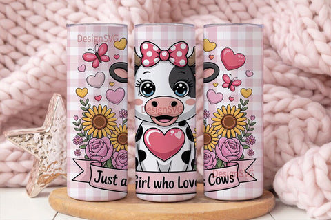 Cute Cow Tumbler Wrap PNG Sublimation DesignSVG 