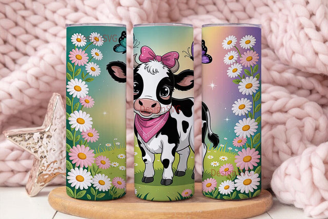 Cute Cow Tumbler Wrap PNG Sublimation DesignSVG 