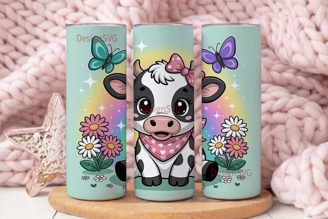 Cute Cow Tumbler Wrap PNG Sublimation DesignSVG 