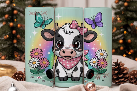 Cute Cow Tumbler Wrap PNG Sublimation DesignSVG 