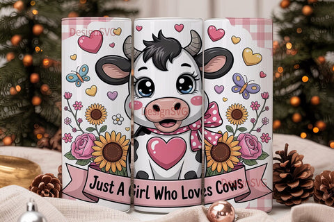 Cute Cow Tumbler Wrap PNG Sublimation DesignSVG 