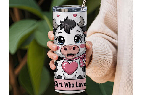 Cute Cow Tumbler Wrap PNG Sublimation DesignSVG 