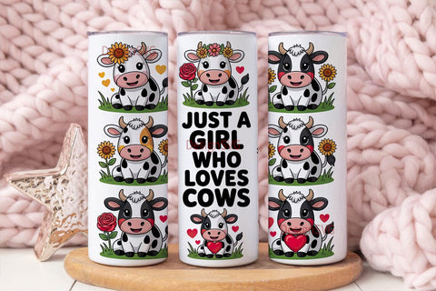 Cute Cow Tumbler Wrap PNG Sublimation DesignSVG 