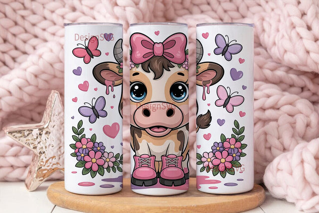 Cute Cow Tumbler Wrap PNG Sublimation DesignSVG 