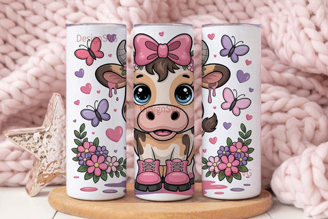 Cute Cow Tumbler Wrap PNG Sublimation DesignSVG 