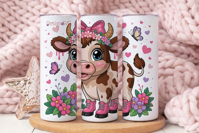 Cute Cow Tumbler Wrap PNG Sublimation DesignSVG 
