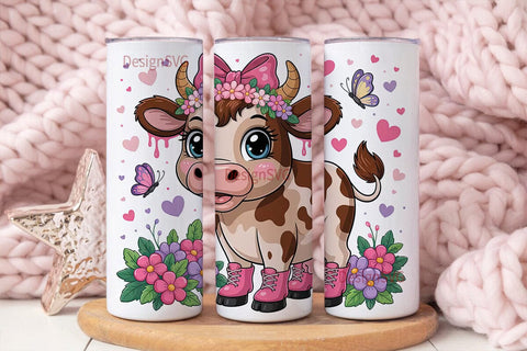 Cute Cow Tumbler Wrap PNG Sublimation DesignSVG 