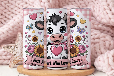 Cute Cow Tumbler Wrap PNG Sublimation DesignSVG 