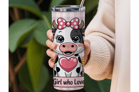 Cute Cow Tumbler Wrap PNG Sublimation DesignSVG 