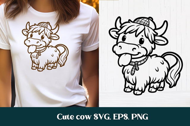 Cute cow with bubble SVG | Animal SVG | Highland cow SVG SVG Svetana Studio 