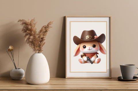 Cute Cowboy Bunny Sublimation Clipart Bundle Sublimation SVGArt 