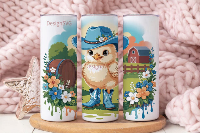 Cute Cowboy Chick 20oz Tumbler Wrap Sublimation DesignSVG 