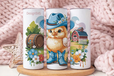 Cute Cowboy Chick 20oz Tumbler Wrap Sublimation DesignSVG 