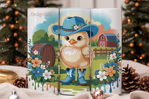 Cute Cowboy Chick 20oz Tumbler Wrap Sublimation DesignSVG 