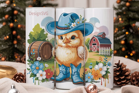 Cute Cowboy Chick 20oz Tumbler Wrap Sublimation DesignSVG 