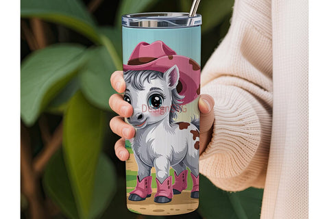 Cute Cowboy Pony 20oz Tumbler Wrap Sublimation DesignSVG 