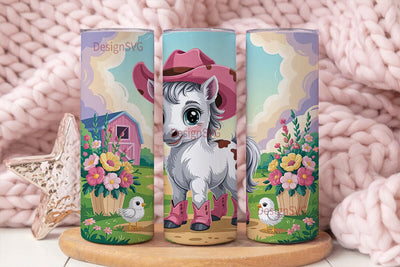 Cute Cowboy Pony 20oz Tumbler Wrap Sublimation DesignSVG 