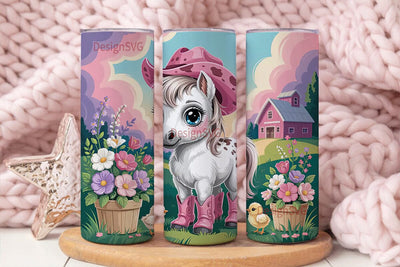 Cute Cowboy Pony 20oz Tumbler Wrap Sublimation DesignSVG 