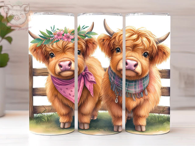 Cute Cows 20 oz Skinny Tumbler, Cow PNG Downloads, 20oz Tumbler Png, Sublimation Design, Digital, Digital Download PNG Sublimation Lara' s Designs 